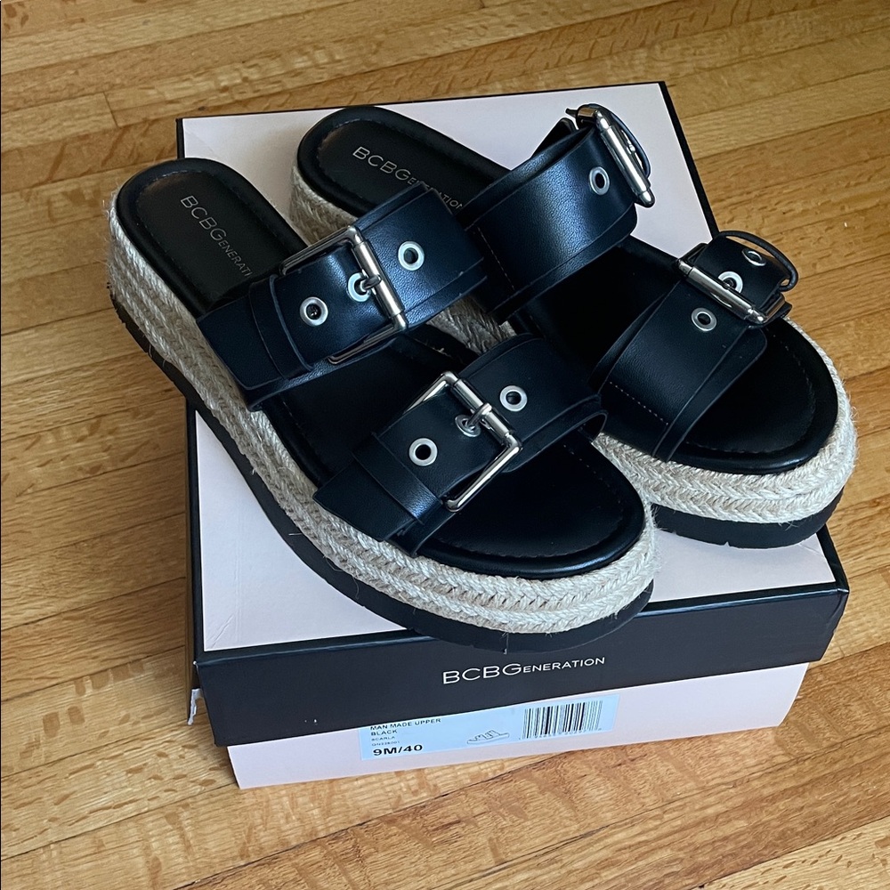 BCBGeneration Black Espadrille Sandals